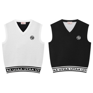 25女士秋冬韩国代购 UTAA高尔夫球服运动休闲百搭配色V领针织背心