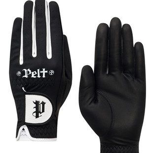 PELT韩国正品代购高尔夫印花高尔夫双手手套女士黑色户外运动透气