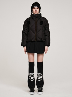 韩国代购UTAA高尔夫球服25女士秋冬时尚运动纯色标志褶皱半身短裙