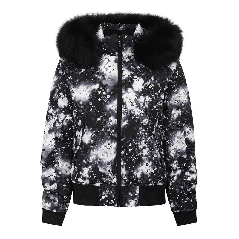 韩国代购MASTER BUNNY高尔夫球服25女士冬时尚图案保暖连帽羽绒服