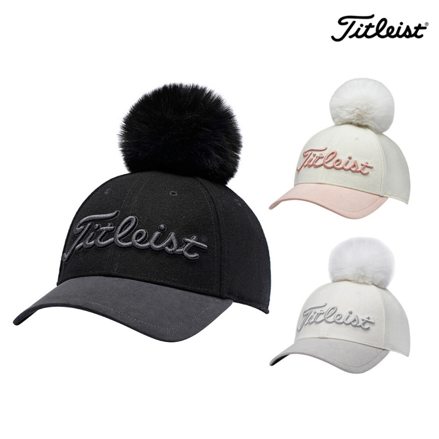 韩国正品代购Titleist高尔夫球帽女冬季新款户外运动保暖毛球帽子