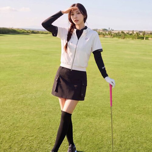 韩国代购PEARLYGATES高尔夫球服26女士秋季运动修身舒适透气短裙