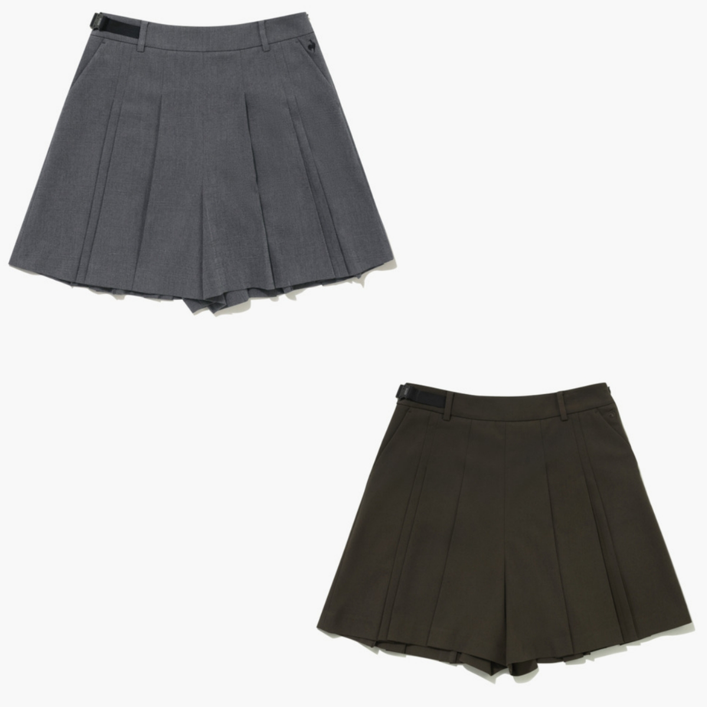 韩国代购LeCoq公鸡高尔夫球服25女秋款百搭标志纯色褶皱运动短裤