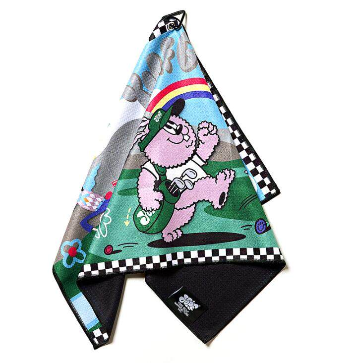 韩国代购YORF高尔夫装备配饰涂鸦兔子卡通图案球巾球包挂件