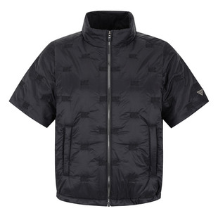 韩国代购MASTER BUNNY高尔夫球服25秋冬女标志立领纯色短袖羽绒服