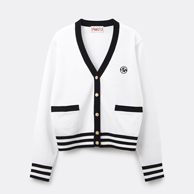 韩国代购UTAA高尔夫球服26春夏女士休闲运动百搭简约条纹针织开衫