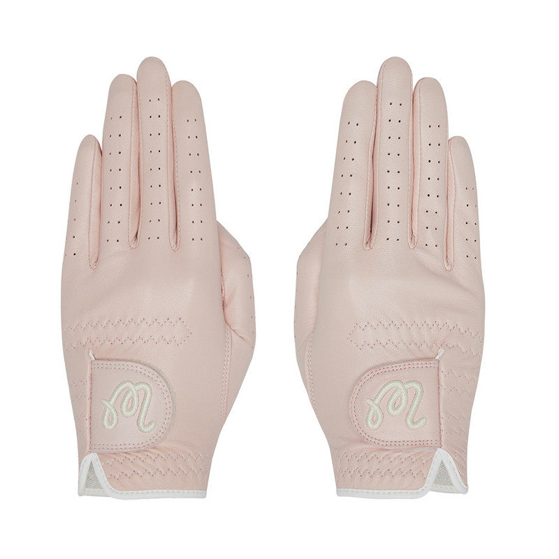 Malbon韩国正品代购女士高尔夫球专用防滑粉色26新款羊皮双手手套