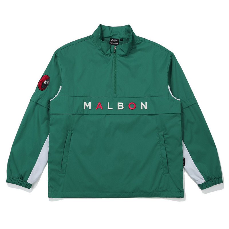 韩国代购Malbon高尔夫球服25女士休闲运动宽松半拉链立领夹克上衣