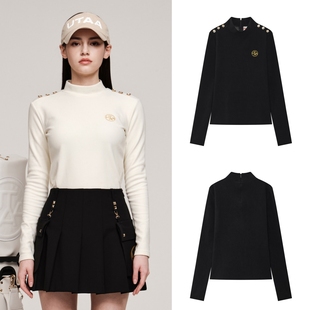 25女士秋冬韩国代购 打底T恤 UTAA高尔夫球服休闲舒适立领弹力长袖
