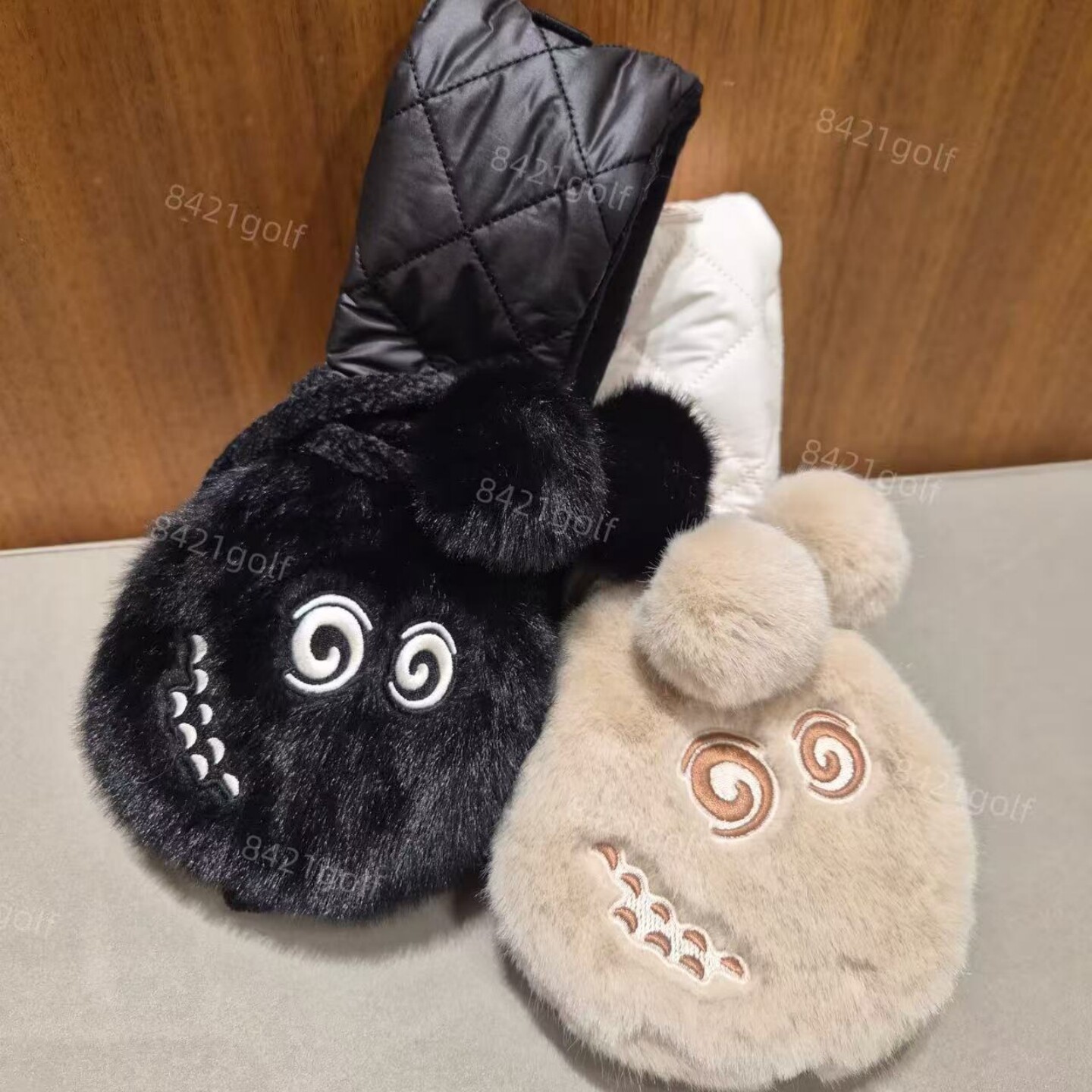 25冬季女士新韩国代购malbon高尔夫配件标志运动保暖防风毛绒耳套