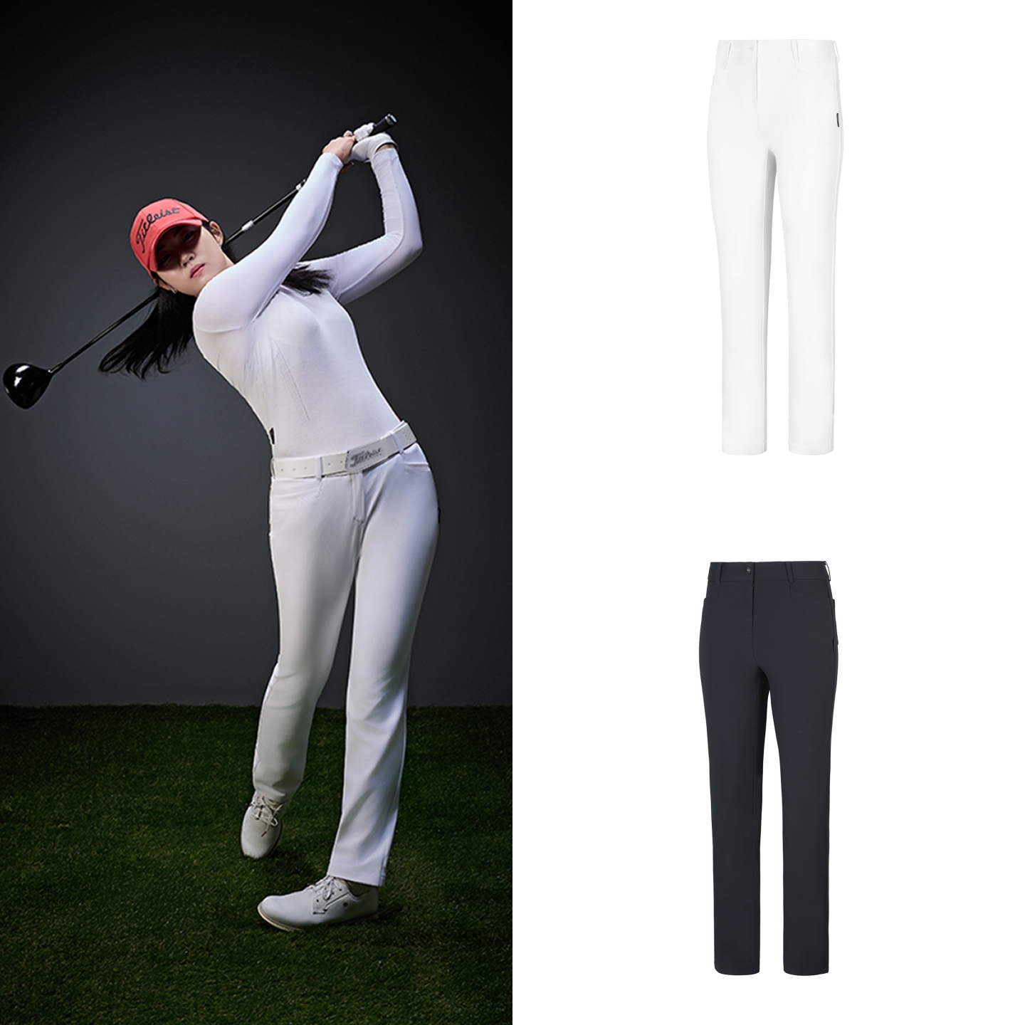 韩国代购Titleist高尔夫球服25初秋女士时尚简约运动修身弹力长裤