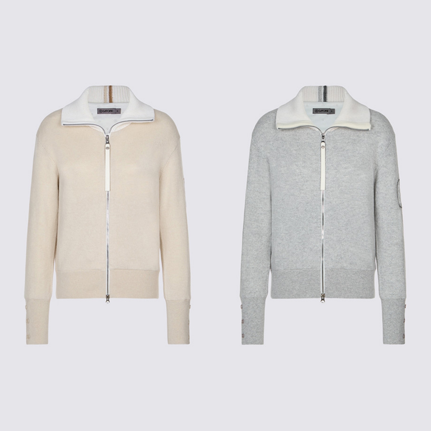 韩国代购G4高尔夫球服25秋冬女士百搭羊绒防风拉链翻领针织衫外套