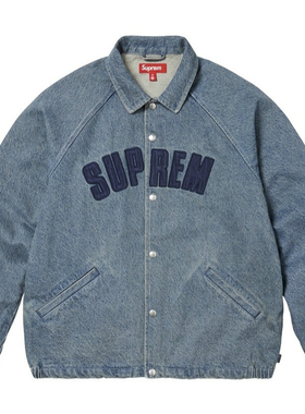 SS25 OLD ENGLISH COACHES JACKET贴布刺绣字母水洗牛仔夹克外套