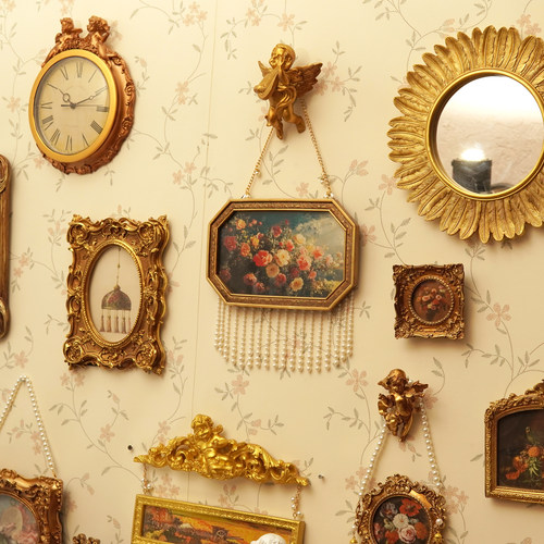 复古法式雕花做旧树脂框