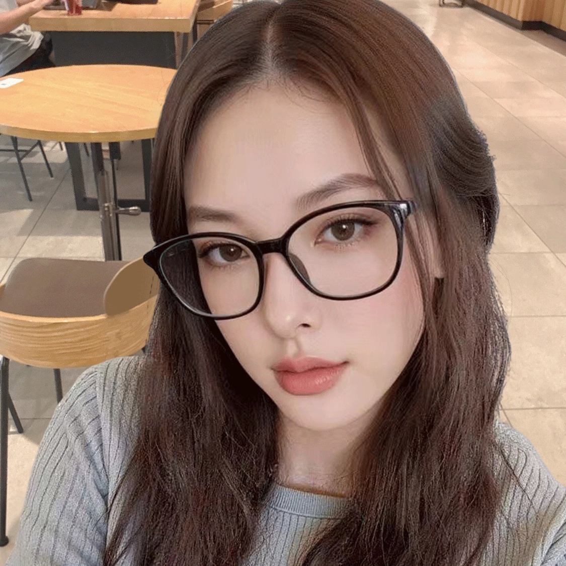 黑色眼镜女近视可配有度数方圆脸素颜神器大脸显脸小眼睛框镜架女