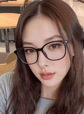 黑色眼镜女近视可配有度数方圆脸素颜神器大脸显脸小眼睛框镜架女