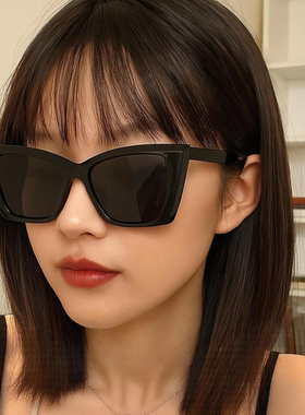猫眼墨镜女款高级感显脸小2025新款方圆脸黑色复古欧美风太阳眼镜