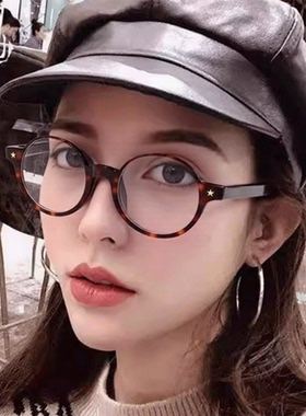 韩版素颜小框近视眼镜女书呆子复古百搭日常通勤超轻防蓝光平光镜
