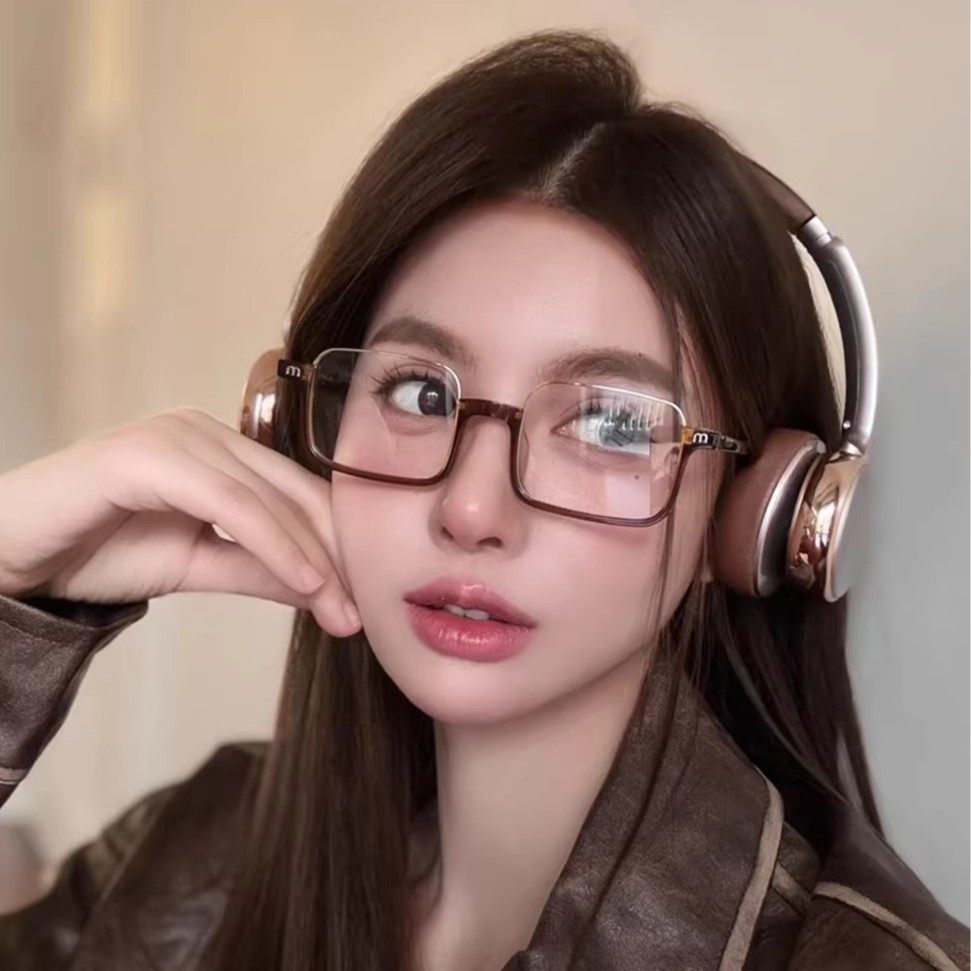 复古下半框眉毛茶色大圆脸显瘦眼镜防蓝光可配度数近视平光镜女款,ZIPPO/瑞士军刀/眼镜,防蓝光镜,淘宝优惠券,粉丝福利购,淘宝优惠卷