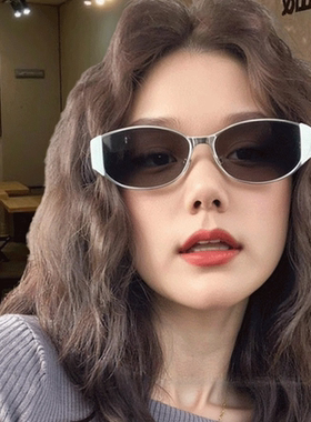 新款轻奢椭圆形个性金属框墨镜女时尚高级感偏光太阳镜潮太阳眼镜