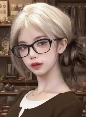 茶框防蓝光复古眼镜女款近视可配度数素颜高级感钛架方圆大脸显瘦