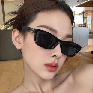 小框墨镜女高级感复古窄框防晒防紫外线近视太阳镜女潮 2025年新款