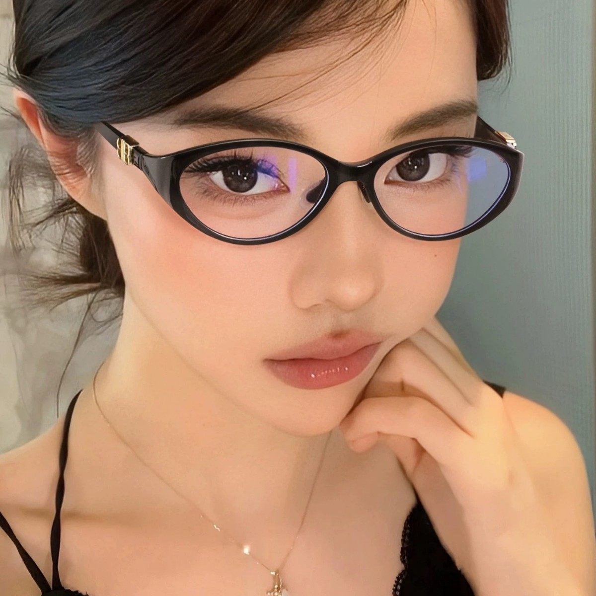 椭圆小猫眼眼镜近视女度数可配超轻高级感黑框眼镜框镜架素颜神器,ZIPPO/瑞士军刀/眼镜,防蓝光镜,淘宝优惠券,粉丝福利购,淘宝优惠卷