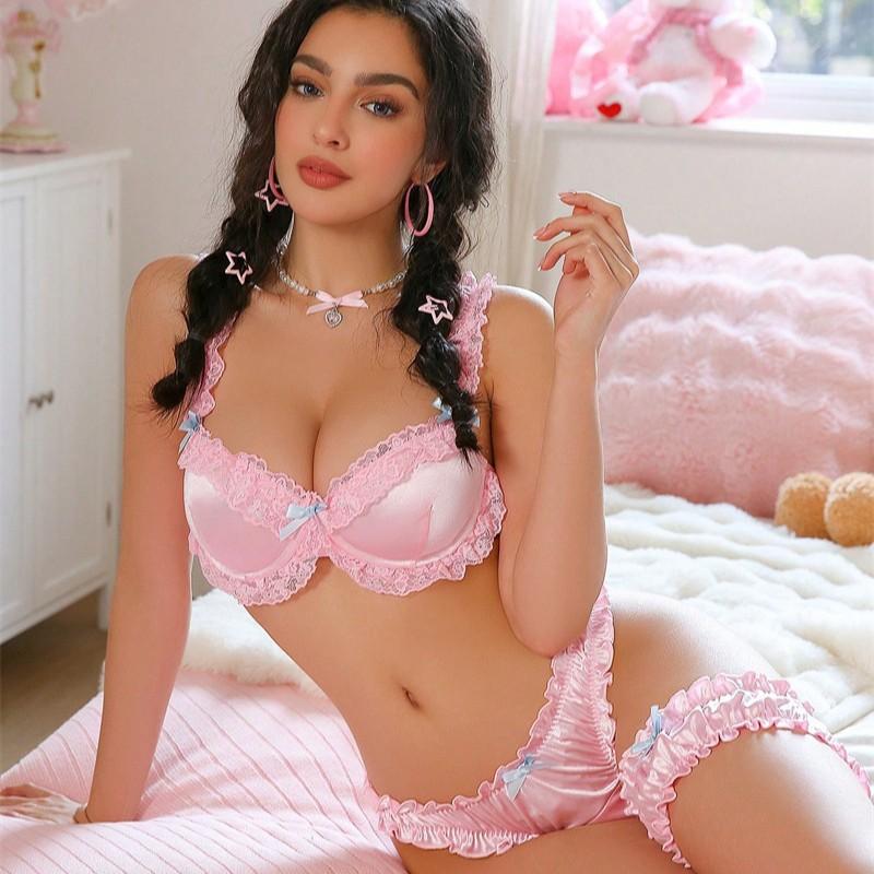 欧美风性感蕾丝花边少女吊带内衣