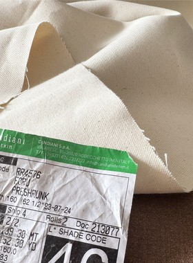 宽1.6米。意大利Candiani进口百分有机纯棉原色牛仔布料裤子外套