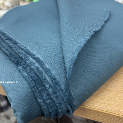 灰蓝提花紧密纯棉厚实挺括布料