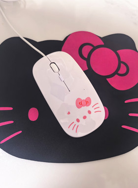 hello kitty超薄usb有线鼠标卡通笔记本台式女生静音通用联想华为