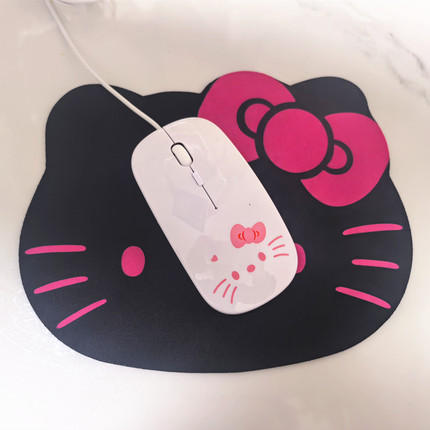 hello kitty超薄usb有线鼠标卡通笔记本台式女生静音通用联想华为