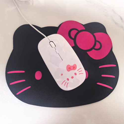 hello kitty超薄usb有线鼠标卡通笔记本台式女生静音通用联想华为