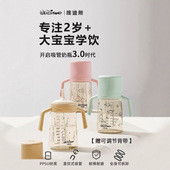 维迪熊直通式 奶瓶PPSU吸管杯带把手防摔儿童学饮吸管杯带送背带