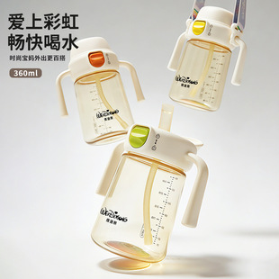 维迪熊直吸水杯儿童PPSU刻度牛奶杯宝宝喝水学饮杯吸管奶瓶W7669