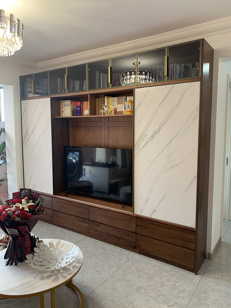 全实木樯柜一体柜电视柜全屋定制