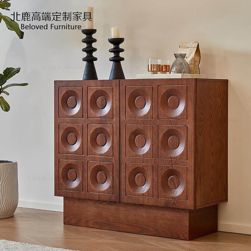 客家木匠北欧实木九斗柜复古中古风橡木现代简约储物柜收纳餐边柜图片