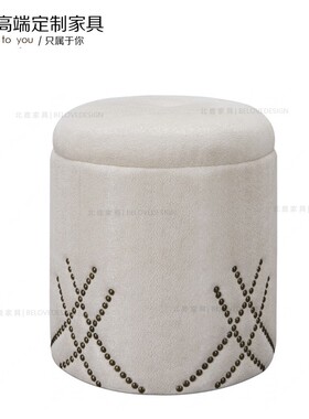 美式热销款网红衣帽间卧室床头床尾软包矮凳换鞋凳床尾凳hc07