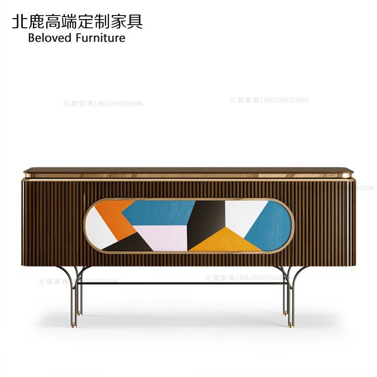 榉木美式轻奢后现代客厅实木电视柜玄关柜门厅柜大小户型IT-10