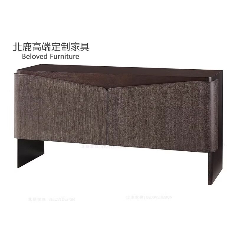 意式极简家用陈列柜现代简约轻奢边柜客厅电视柜实木可定制储物柜