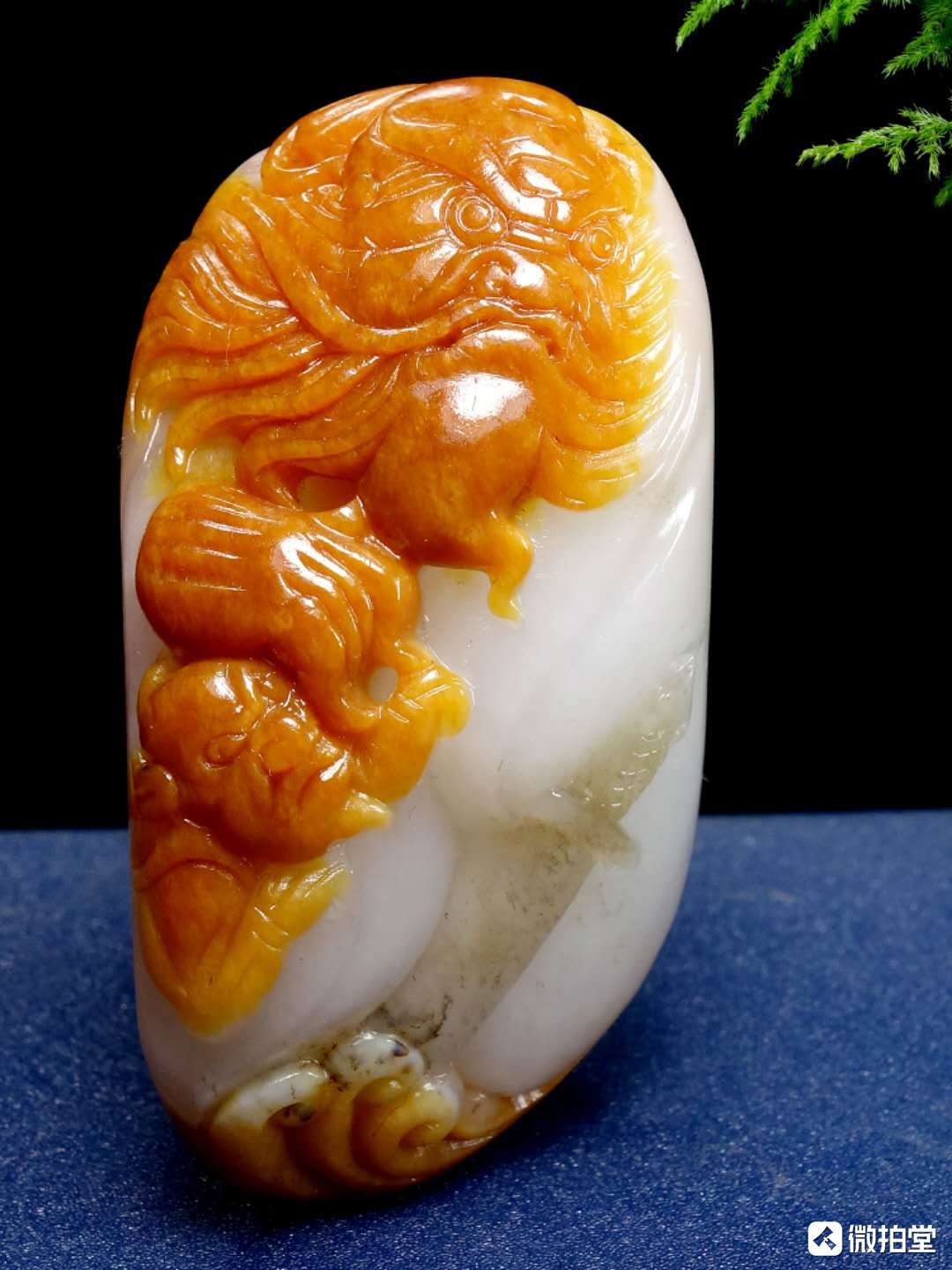 精品和田玉原皮钟馗纳福挂坠