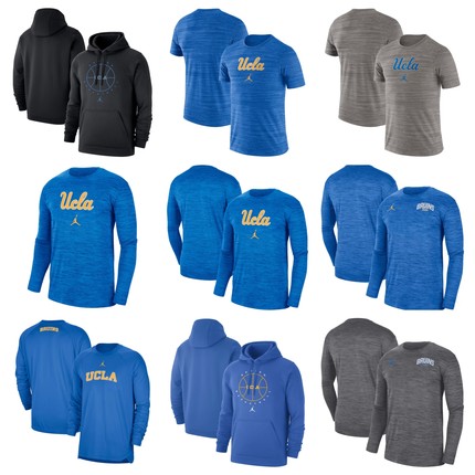【代购】JORDAN/乔丹 NCAA UCLA系列 长袖插肩短袖T恤连帽衫卫衣
