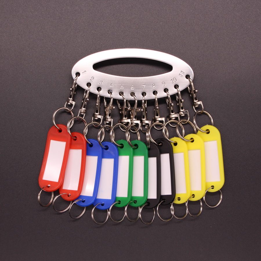 加厚不锈钢钥匙盘家用易取11位圈