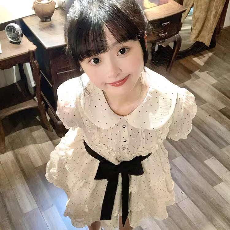 日系波点连衣裙女初夏连衣裙甜妹漂亮公主蓬蓬裙小个子减龄短裙子