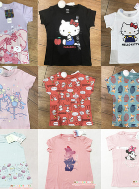 优衣库UNIQLO专柜正品 UT 童装/女童 SANRIO Disney 印花短袖T恤