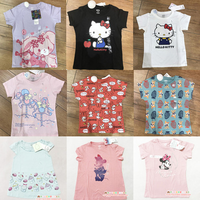 优衣库专柜正品女童印花短袖T恤
