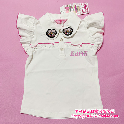 em现货儿童飞袖polot恤衣服