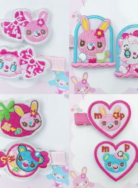 mezzopiano mp钢琴兔日系卡通网红刺绣发夹边夹发饰品儿童女儿服