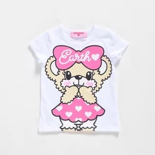 现货 EarthMagic EM同款熊头 女童大脸熊卡通短袖T恤