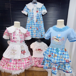 ST shirley temple 女童装爱丽丝茶杯兔连衣裙短裙短袖开衫童袜子